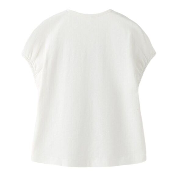 ZARA Kids | White | SLUB KNIT SLOGAN T-SHIRT - Picture 2 of 4